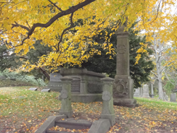 Greenwood Cemetery, monuments, markers, fall 2018